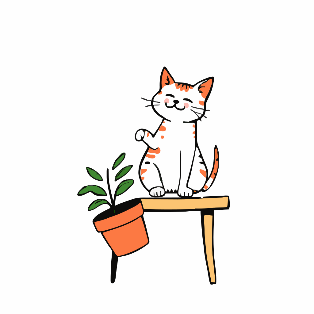 Playful Cat on the table